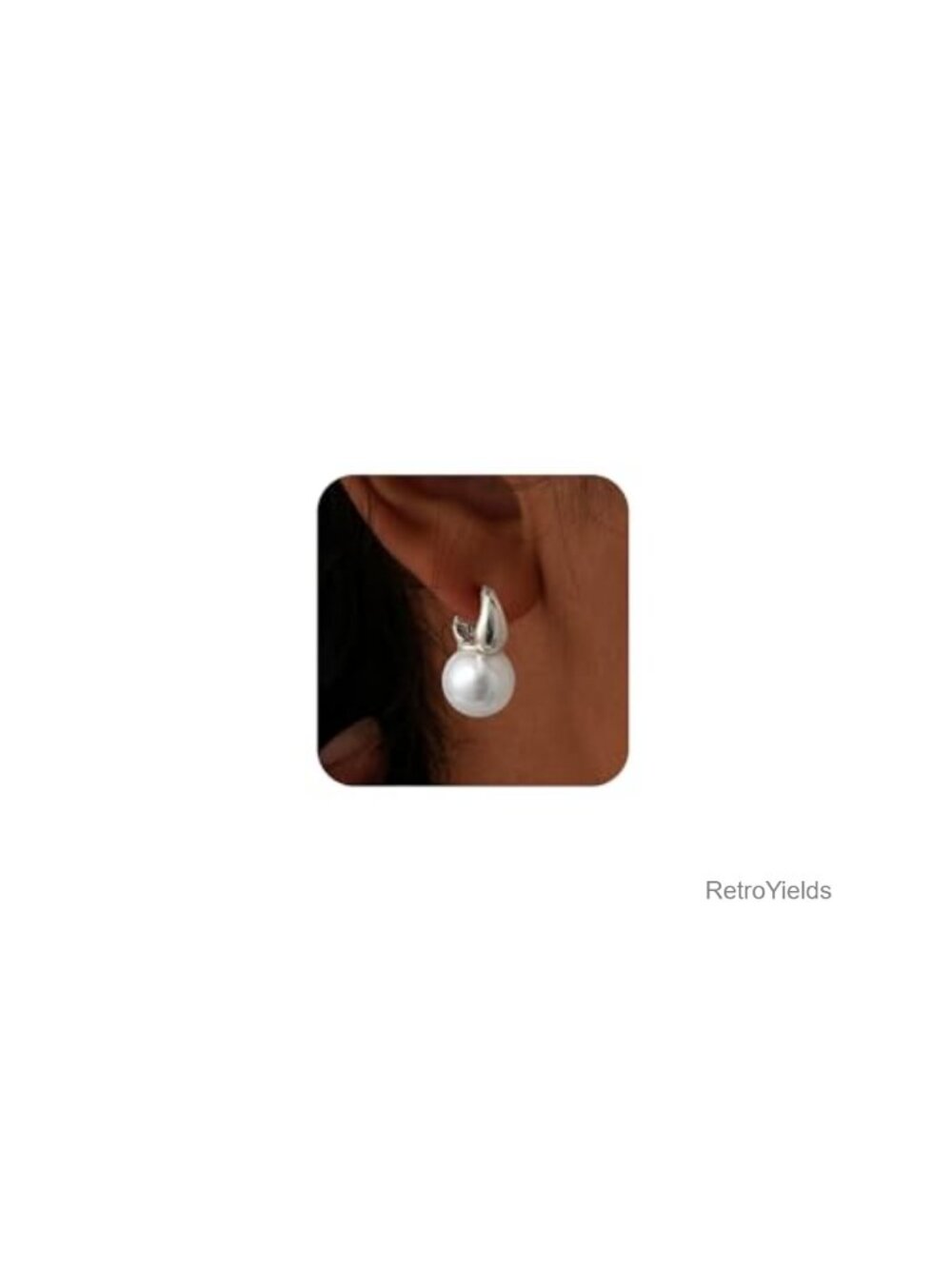 Pearl Dangle Drop Stud Earrings Silver Plated Hypoallergenic